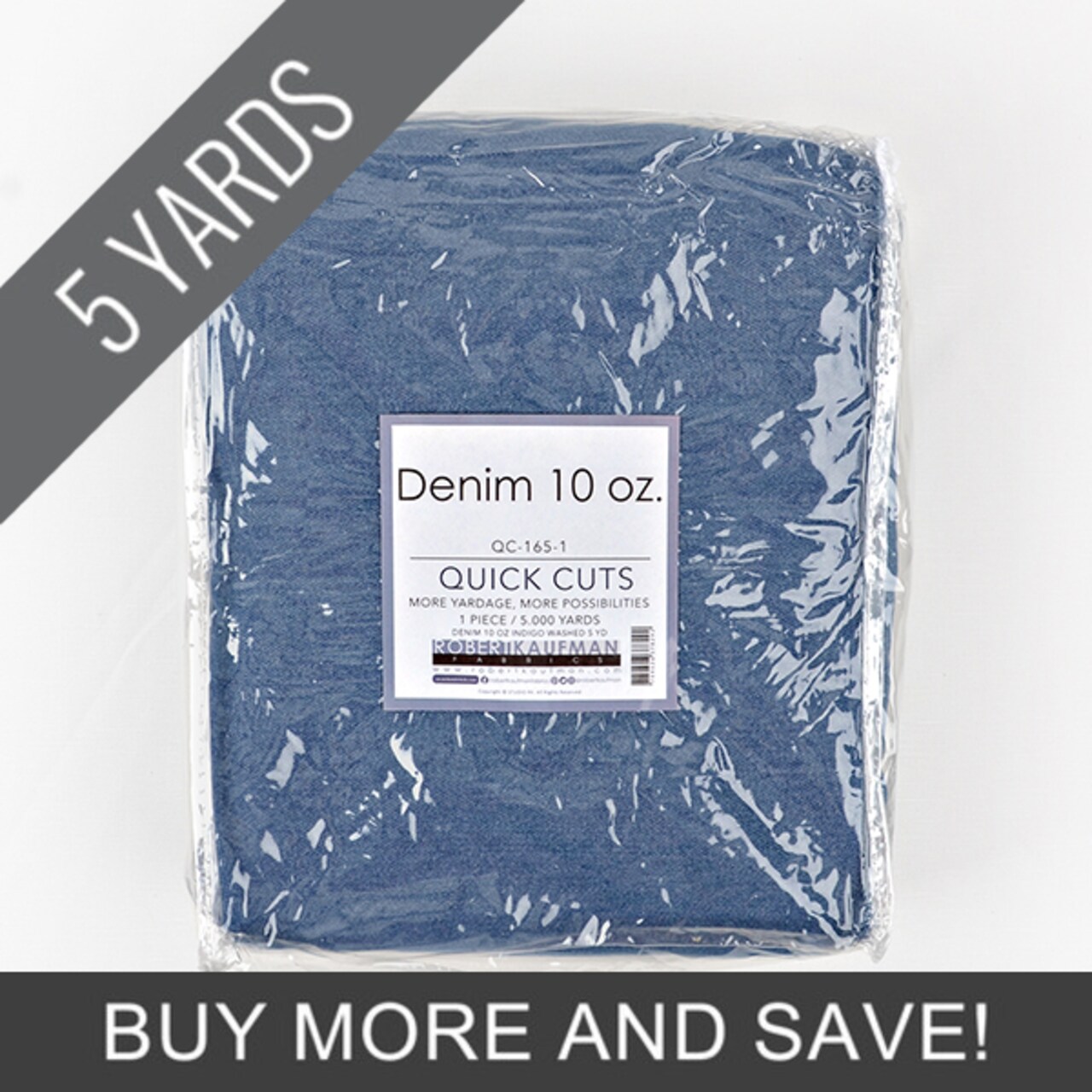 Indigo Denim 10 Oz - 5 Yard Quick Cut by Robert Kaufman for Robert Kaufman (QC-165-1)